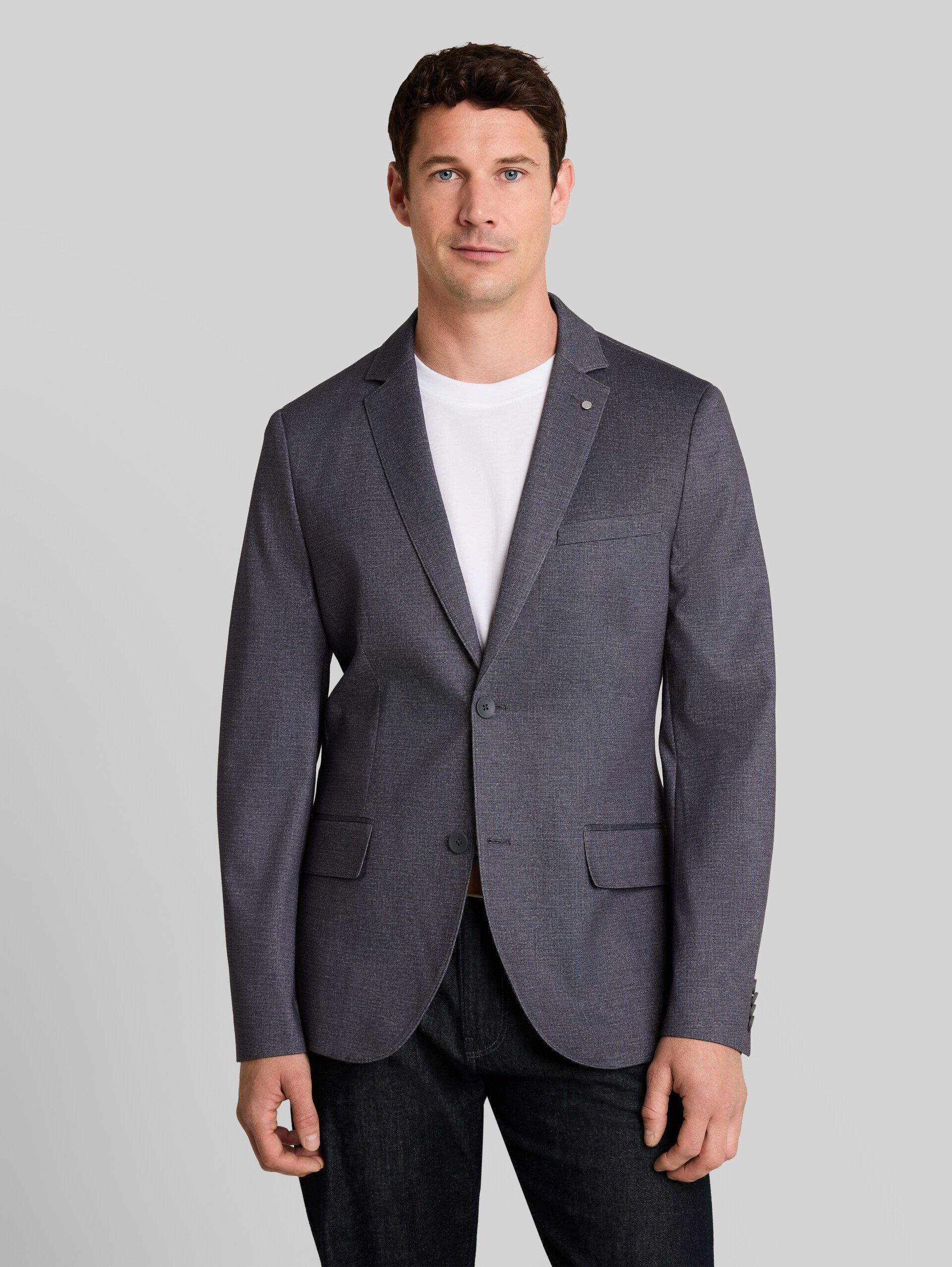 Regular Fit Sakko mit Taschen - tamac grey melange print