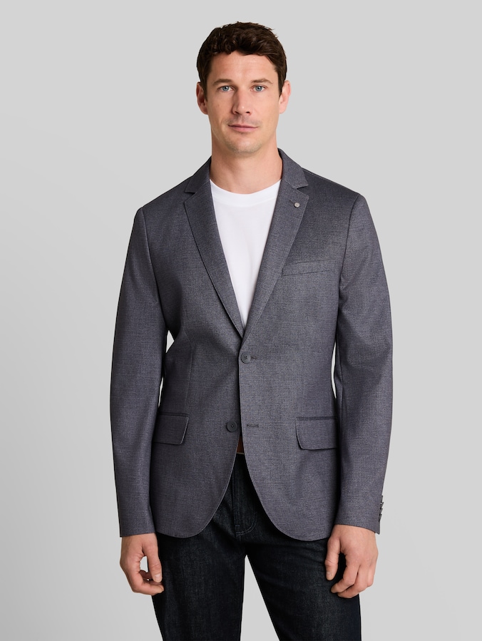 Regular-fit jacket with pockets by Men, tamac grey melange print