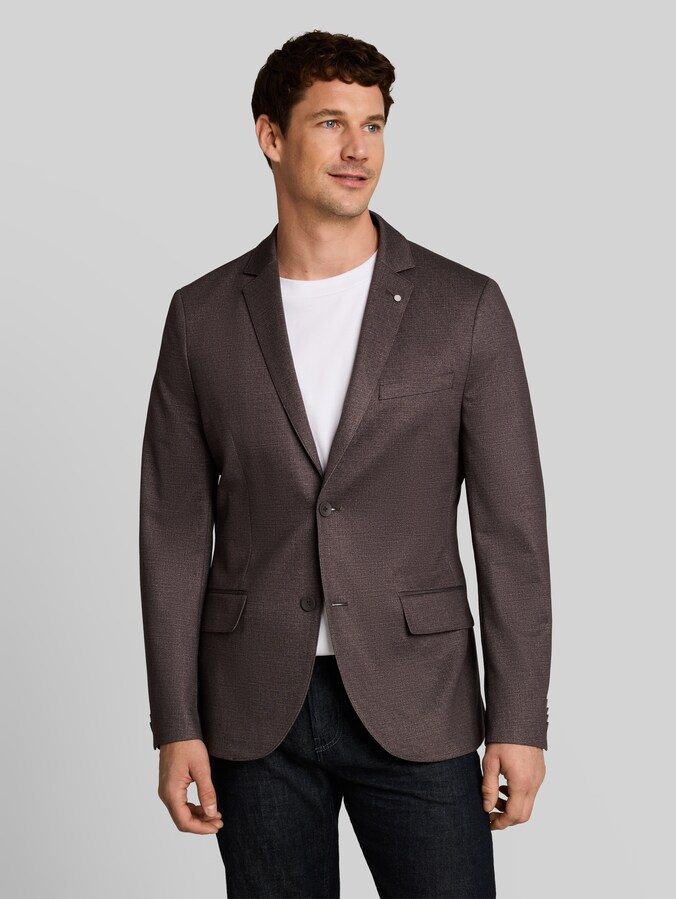 Veste coupe classique avec poches par Men, dark brown melange print