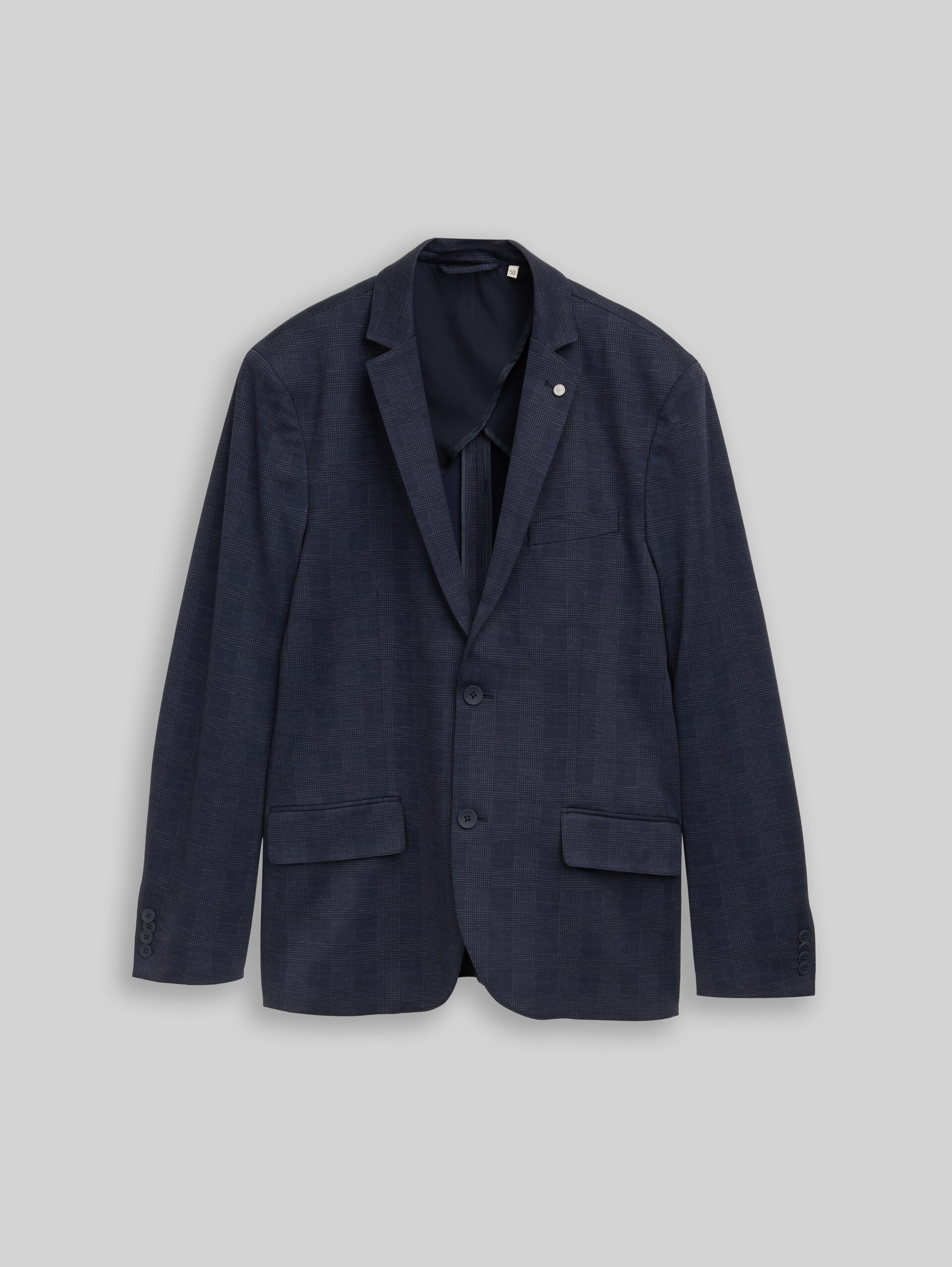 Regular fit colbert met zakken - navy houndstooth check design