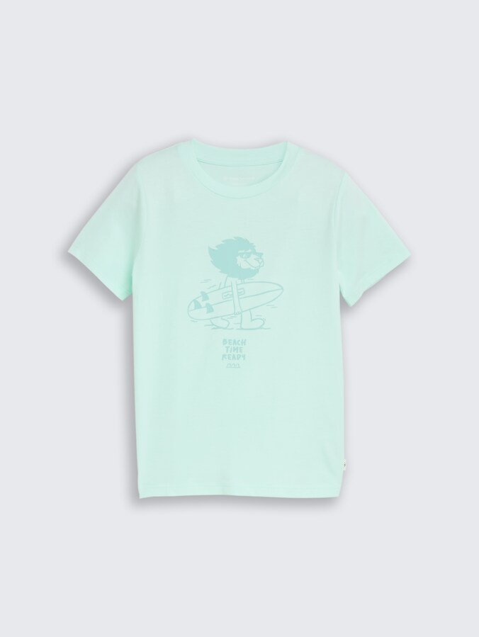 T-Shirt mit Foto-Print von Mini Boys, light bay green