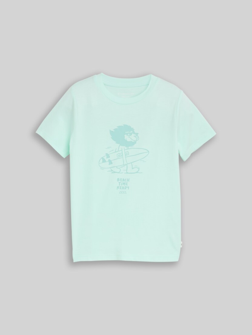 T-Shirt mit Löwen-Print von Mini Boys, light bay green