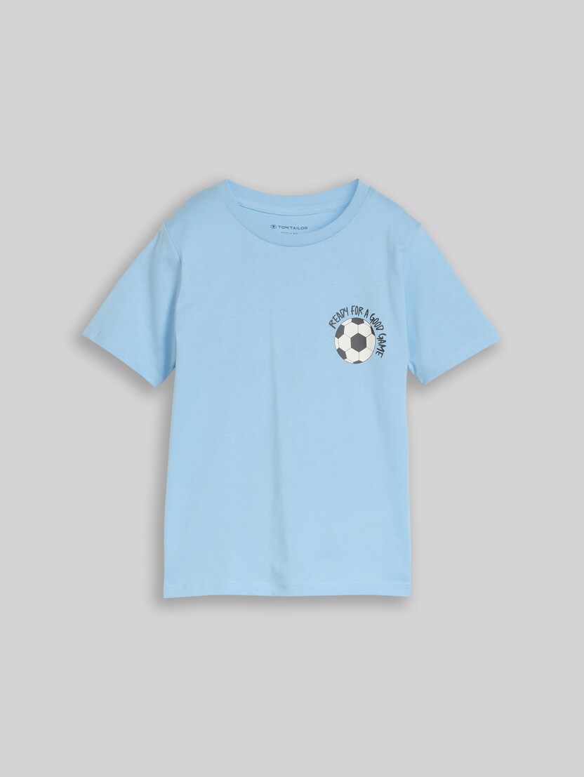 T-Shirt mit Fußball-Print von Mini Boys, light cloudy blue