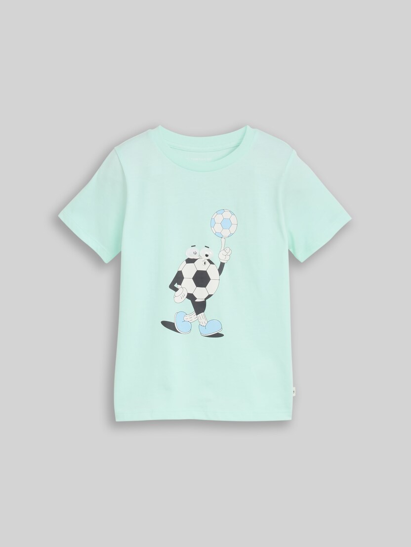 T-Shirt mit Fußball-Print von Mini Boys, light bay green