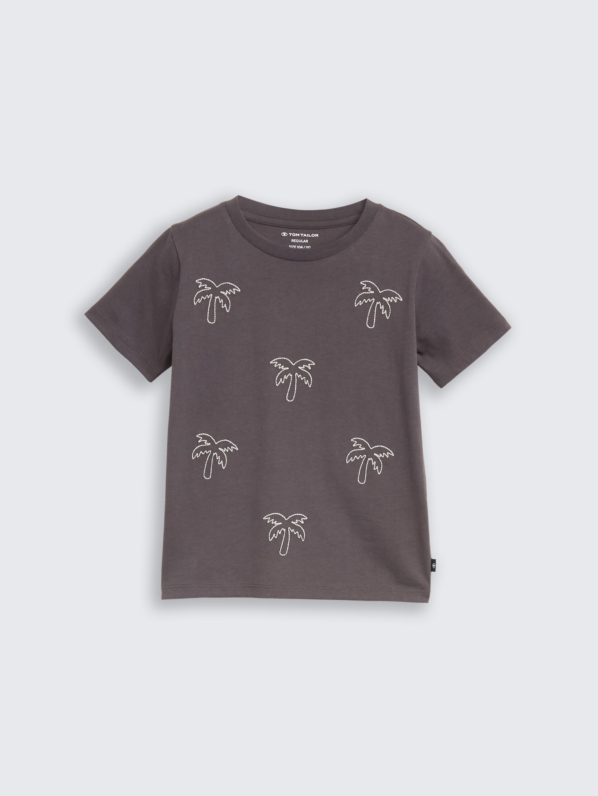 T-shirt met borduursel - embroidered palm tree design - Product vooraanzicht