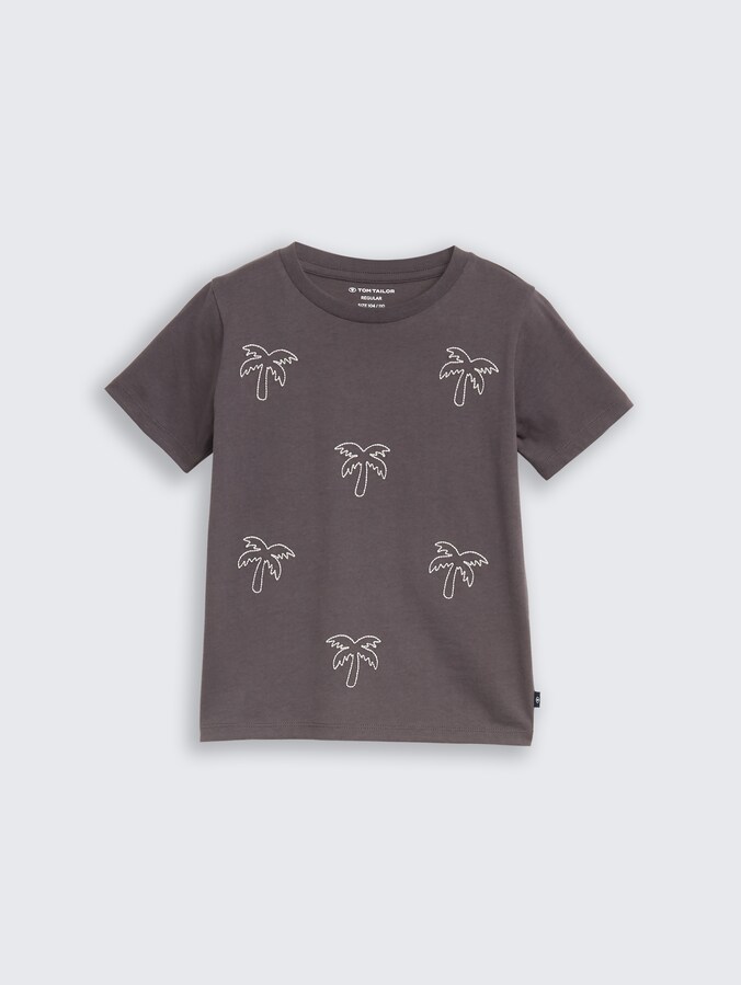 T-Shirt mit Stickerei von Mini Boys, embroidered palm tree design