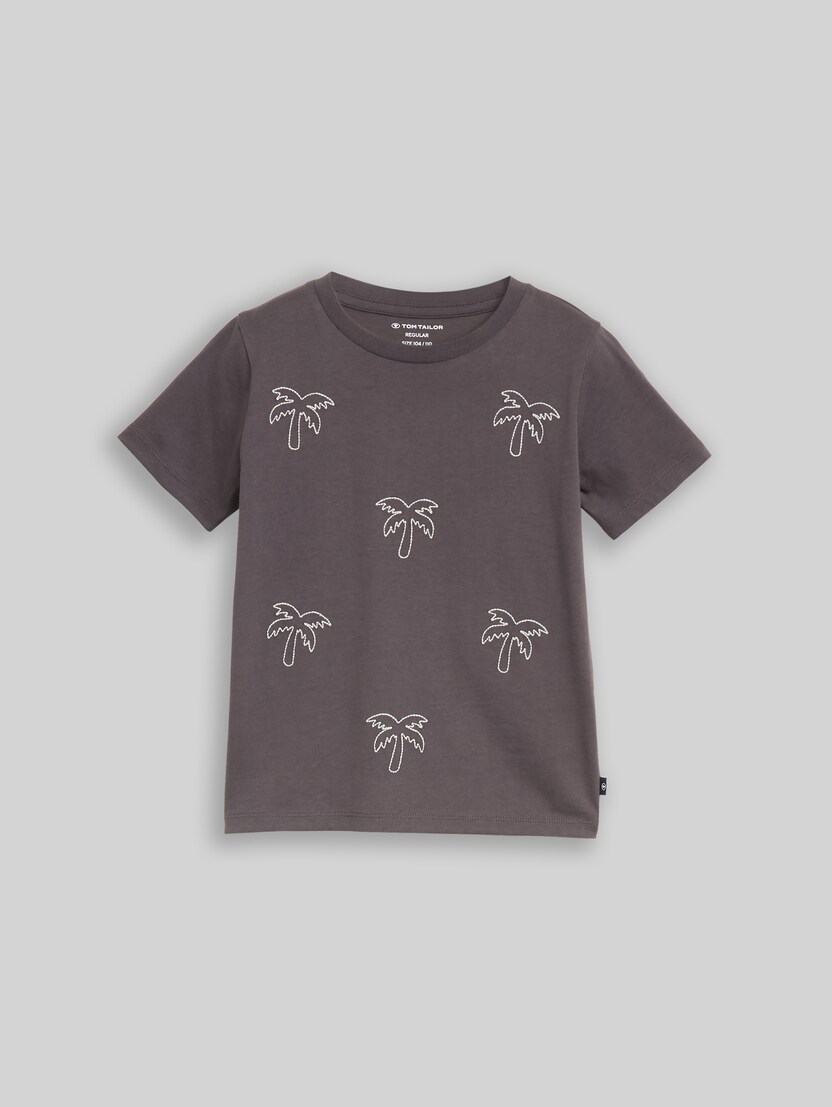 T-Shirt mit Stickerei von Mini Boys, embroidered palm tree design