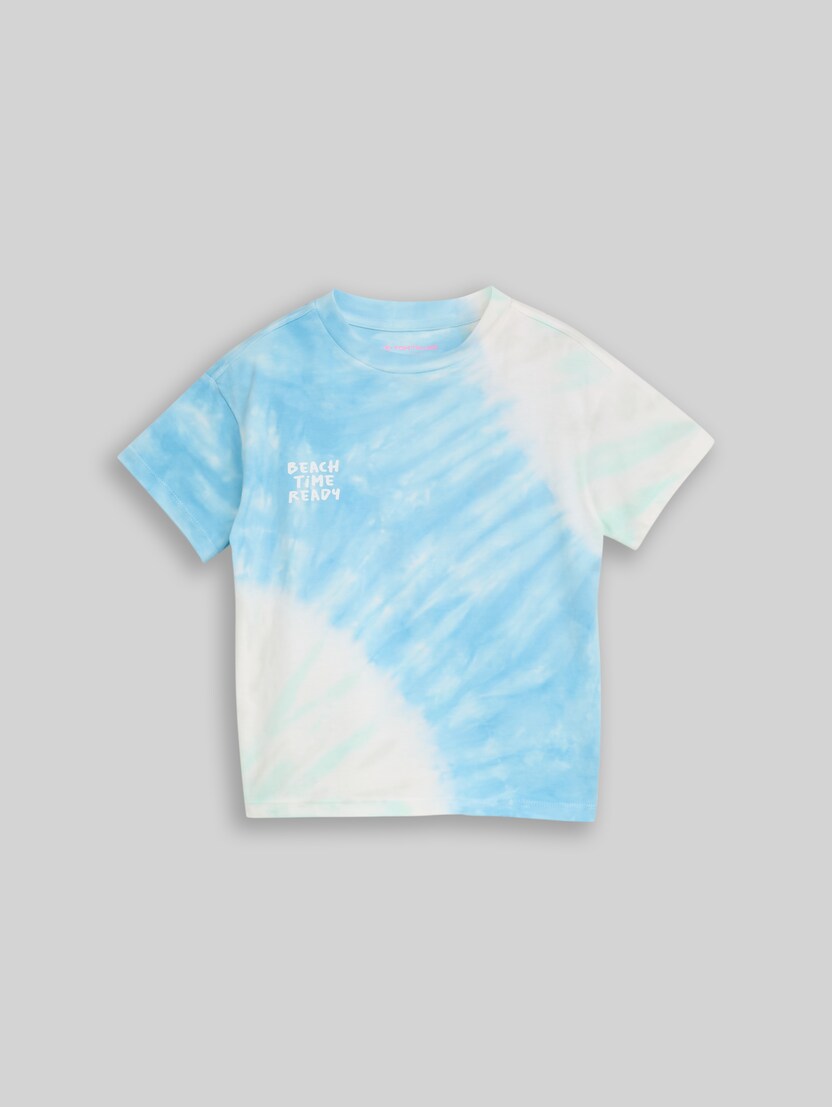 Oversize Tie-Dye T-Shirt von Mini Boys, blue shaded tie dye design