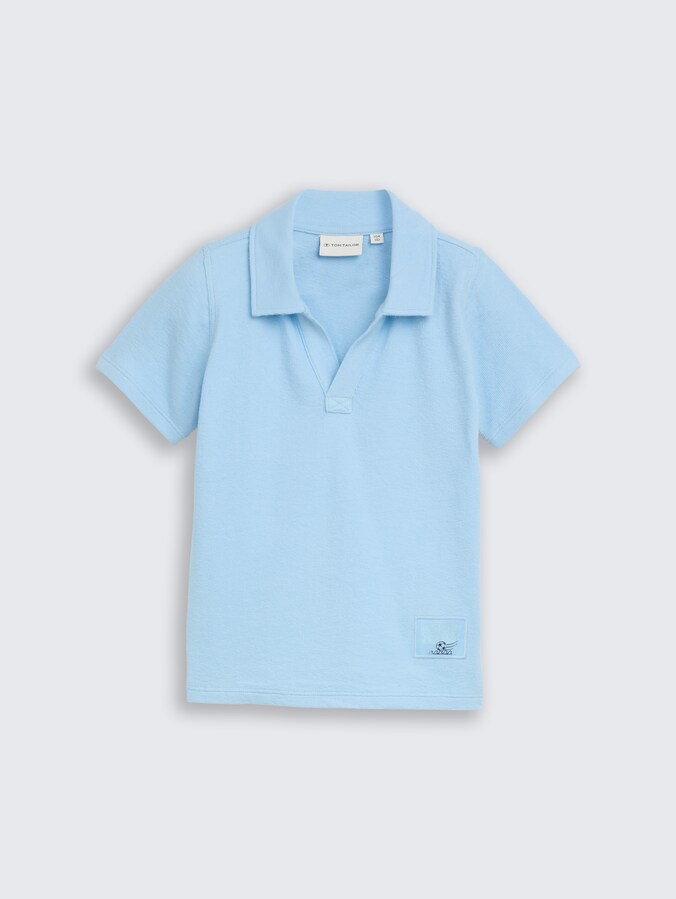 Poloshirt mit Struktur von Mini Boys, light cloudy blue