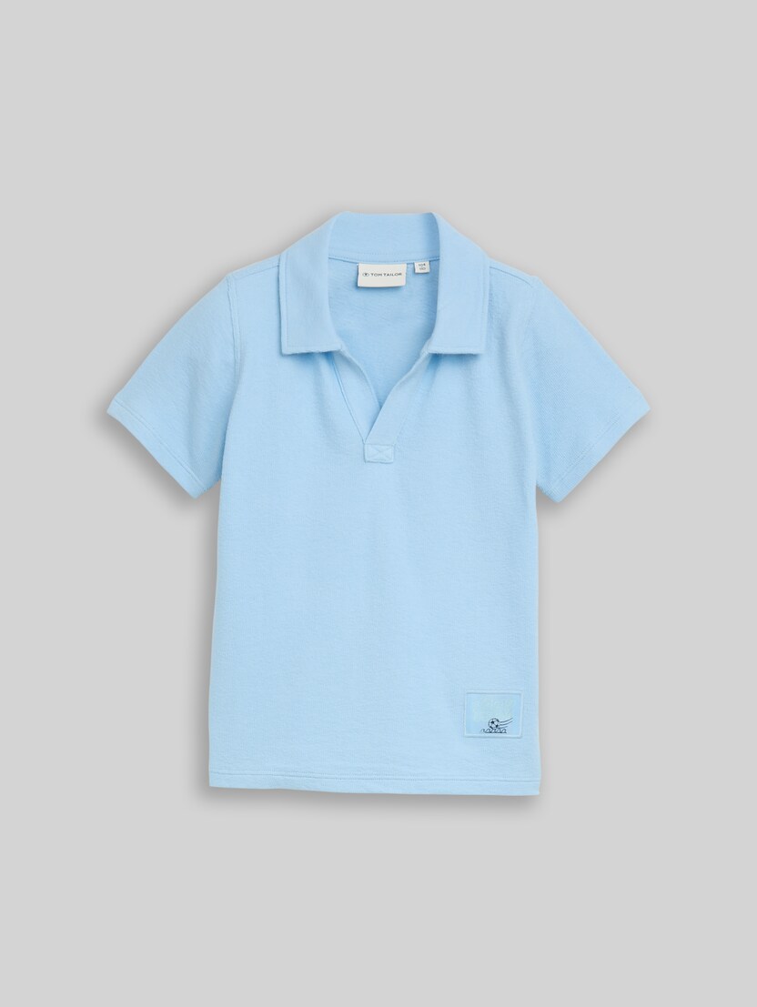 Poloshirt mit Struktur von Mini Boys, light cloudy blue