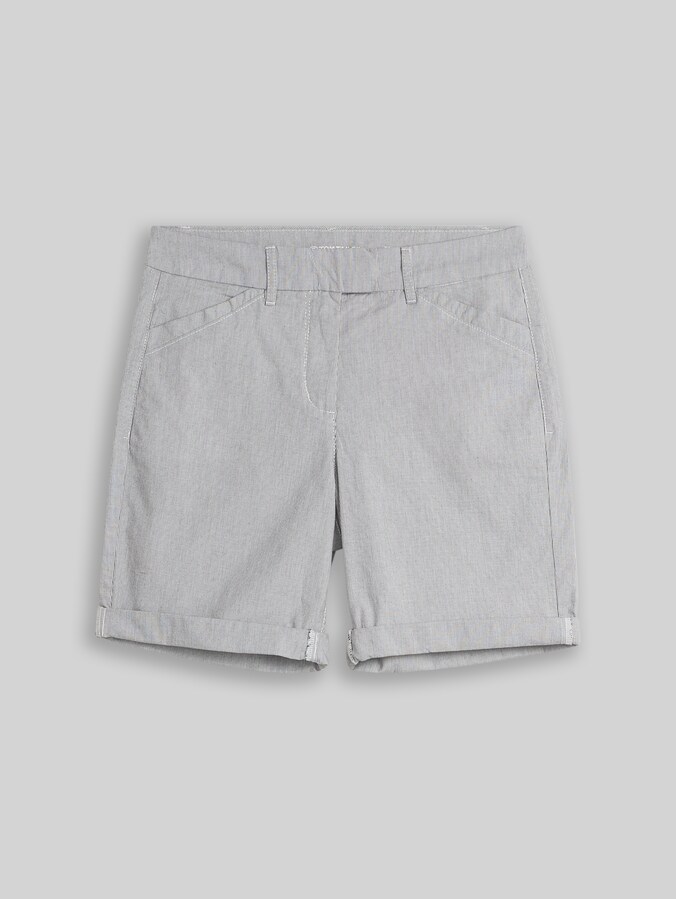 Bermuda chino par Women, offwhite black stripe