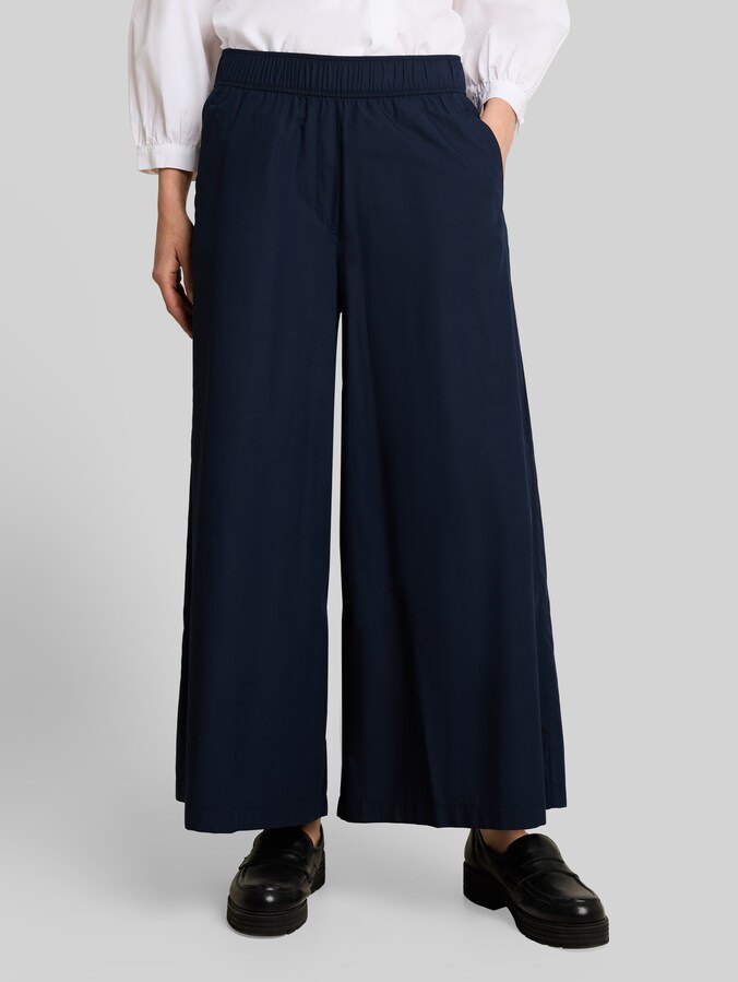 Cropped broek met wijde pijpen door Women, sky captain blue