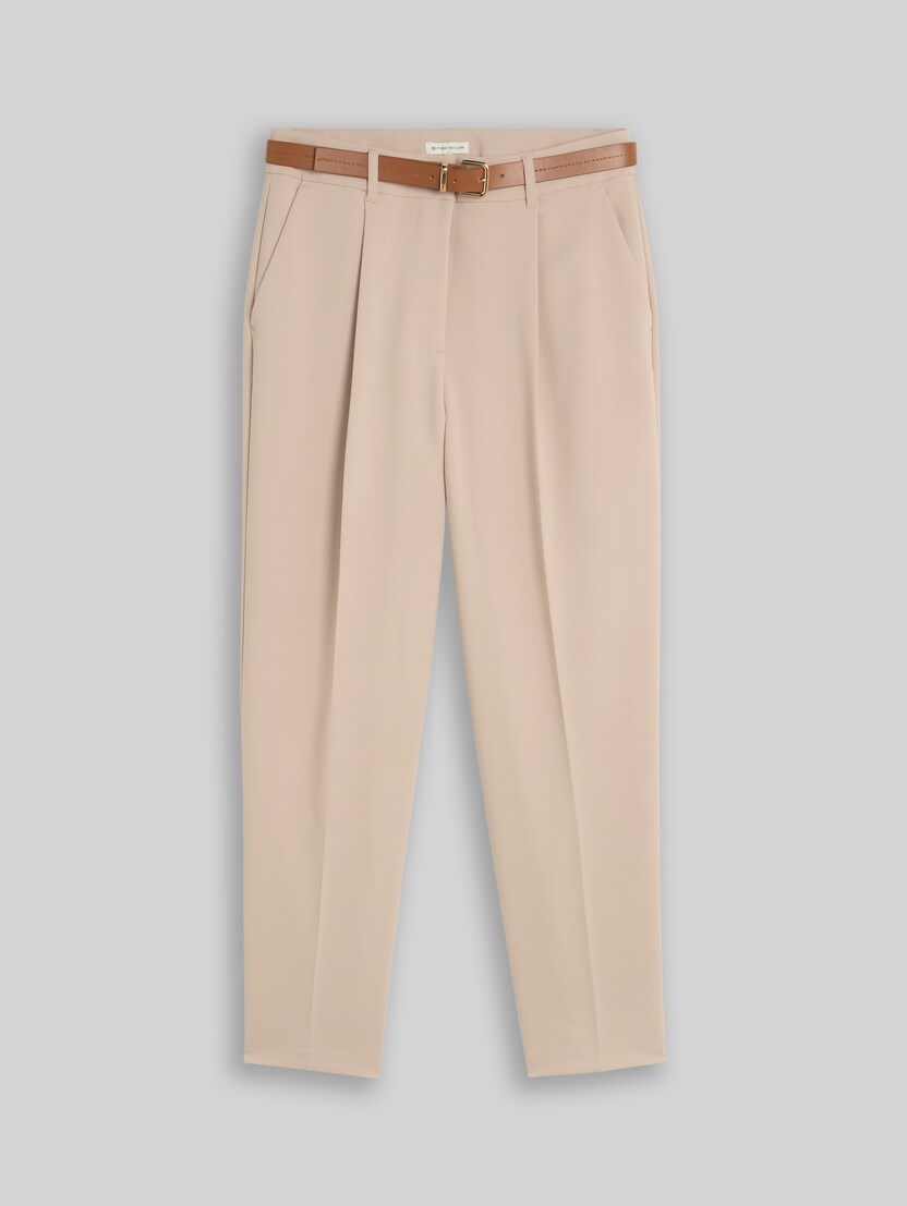 Pantalon « barrel » coupe ample avec ceinture par Women, Gravel Beige