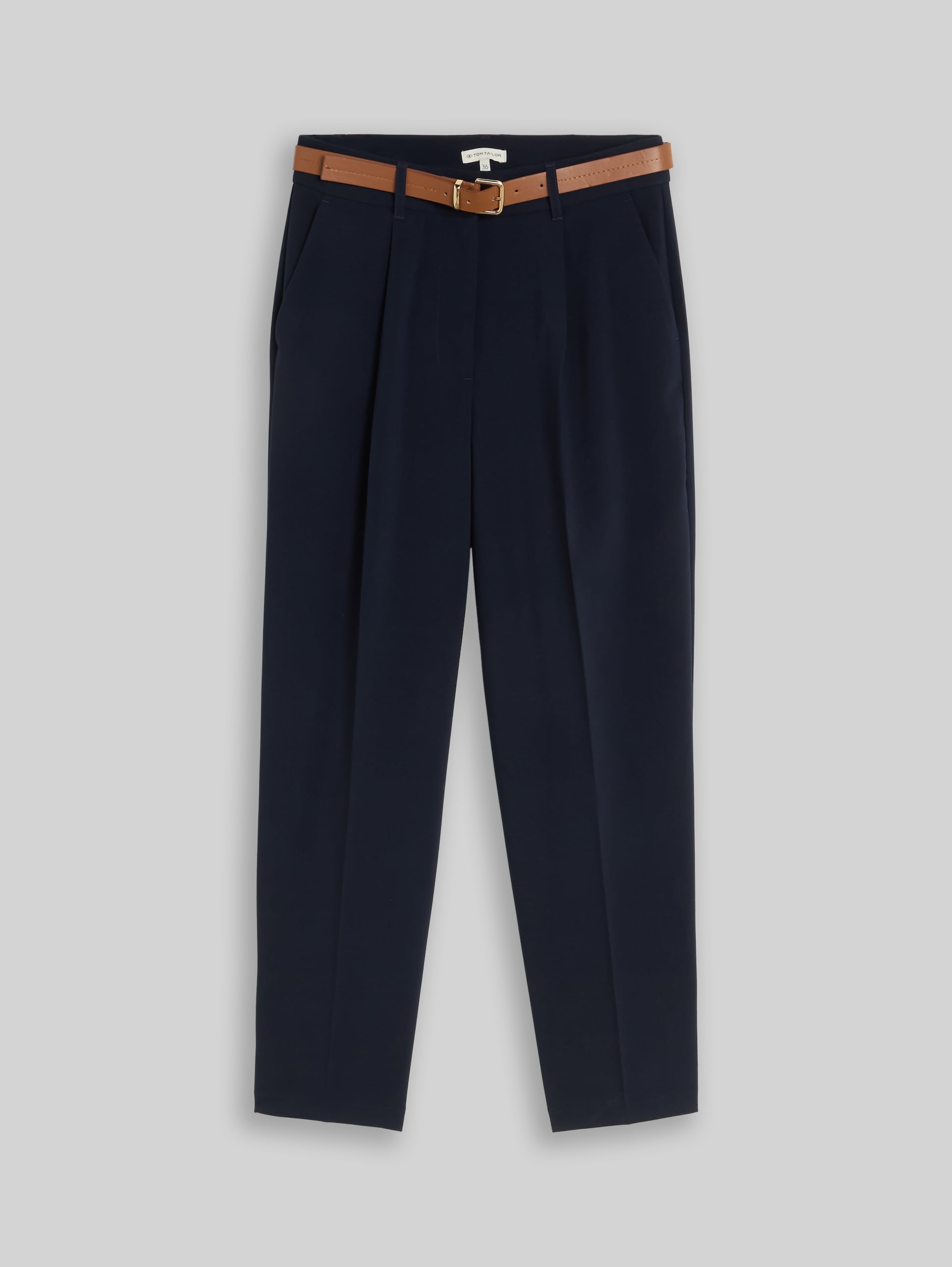 Loose Fit Barrel Hose mit Gürtel - sky captain blue - Vorder-Produkt-Ansicht