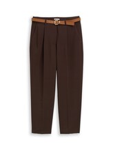 Geselecteerd, Loszittende barrel-broek met riem door Tom Tailor, bruin