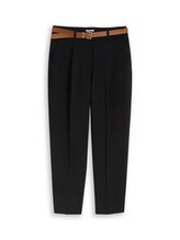 Ausgewählt, Loose Fit Barrel Hose mit Gürtel von Tom Tailor, schwarz