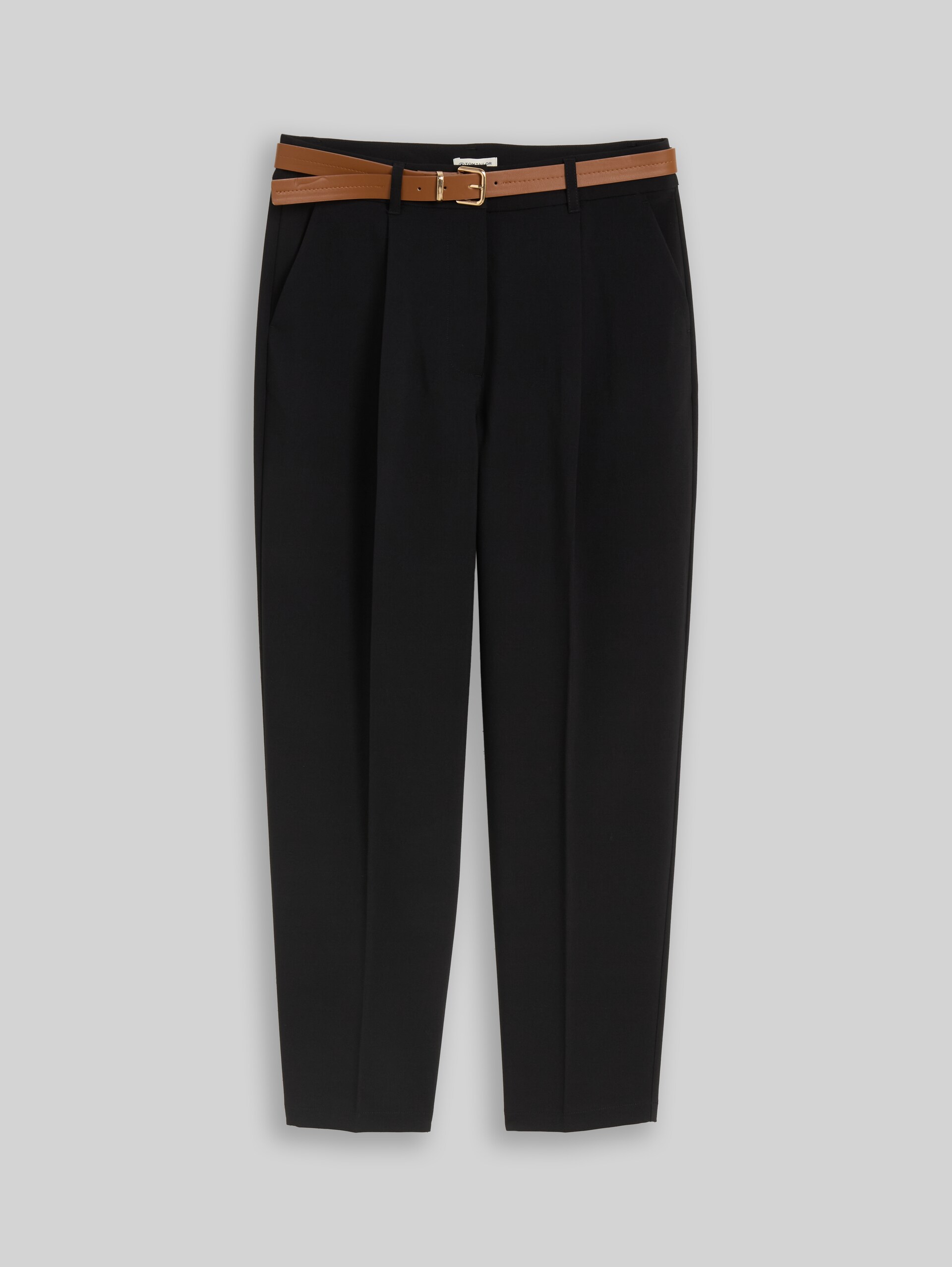 Loose Fit Barrel Hose mit Gürtel - deep black - Vorder-Produkt-Ansicht