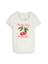 Ausgewählt, T-Shirt mit Print von Tom Tailor, weiß