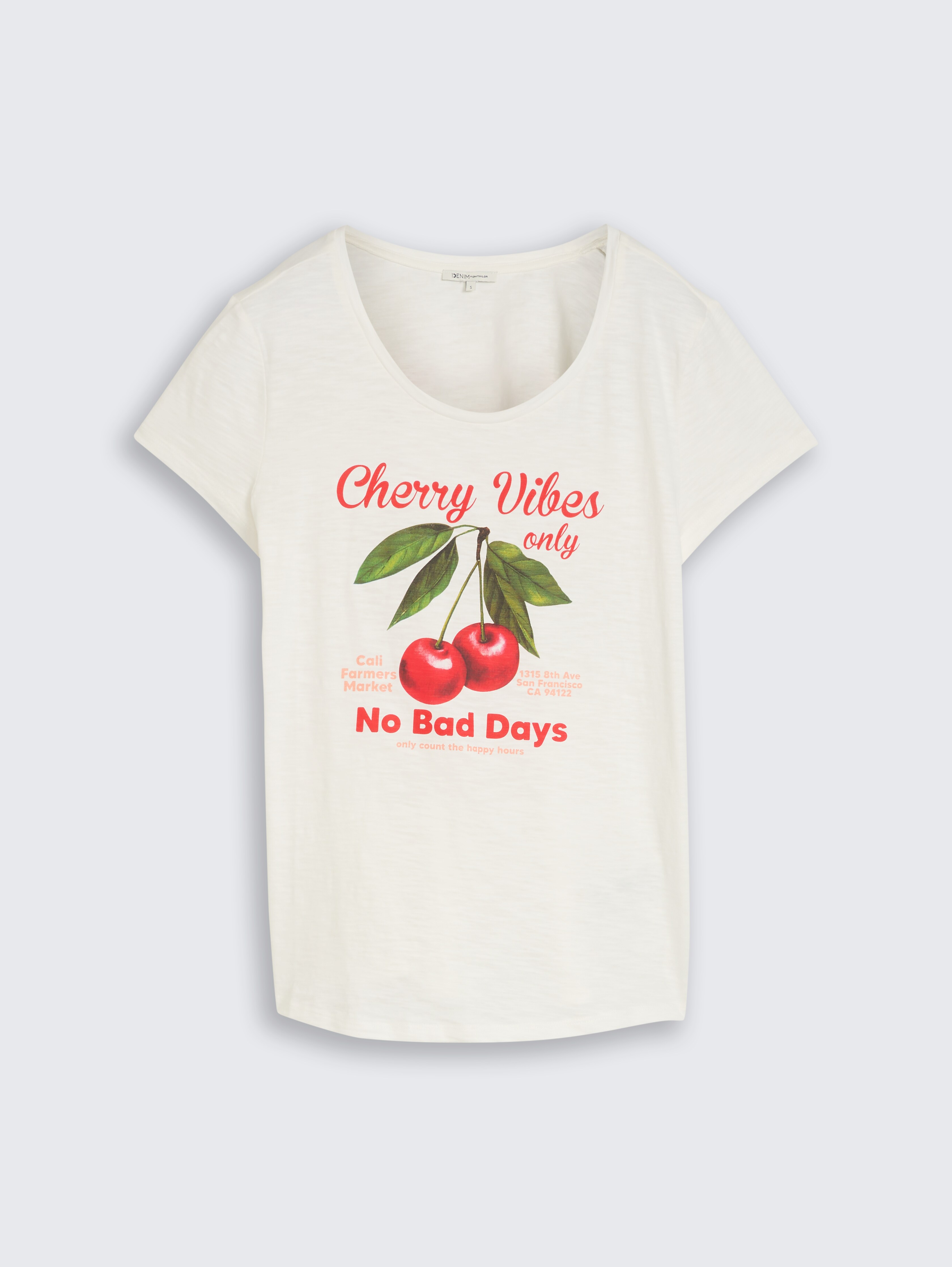 T-shirt met print door Denim Female, Whisper White