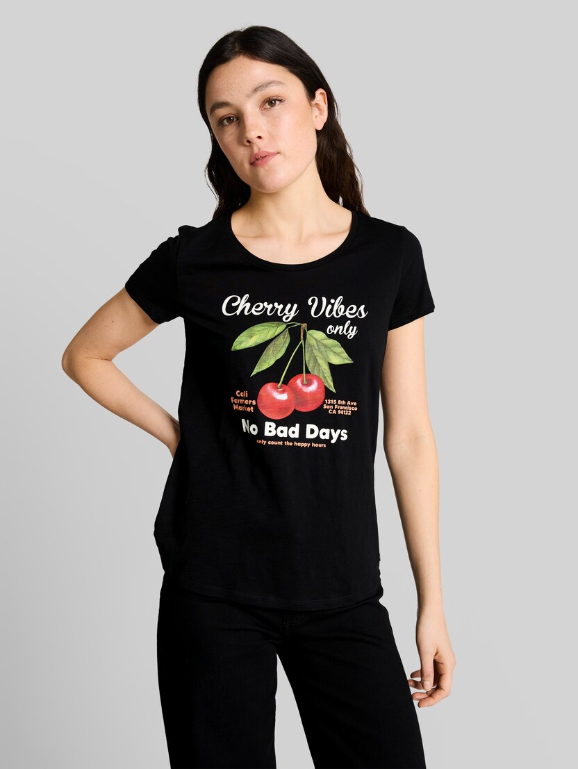 T-shirt met print door Denim Female, Black