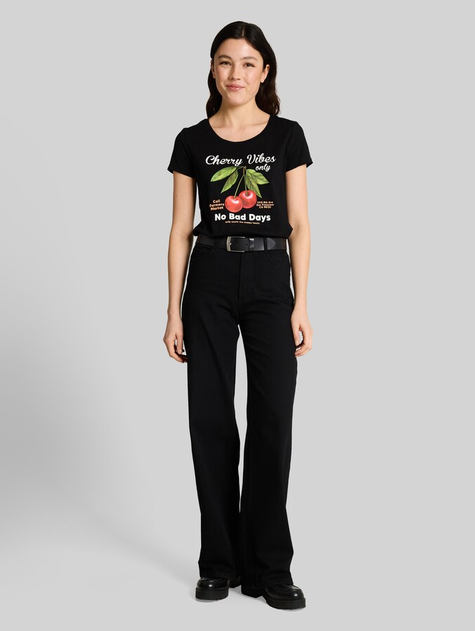 T-shirt met print door Denim Female, Black