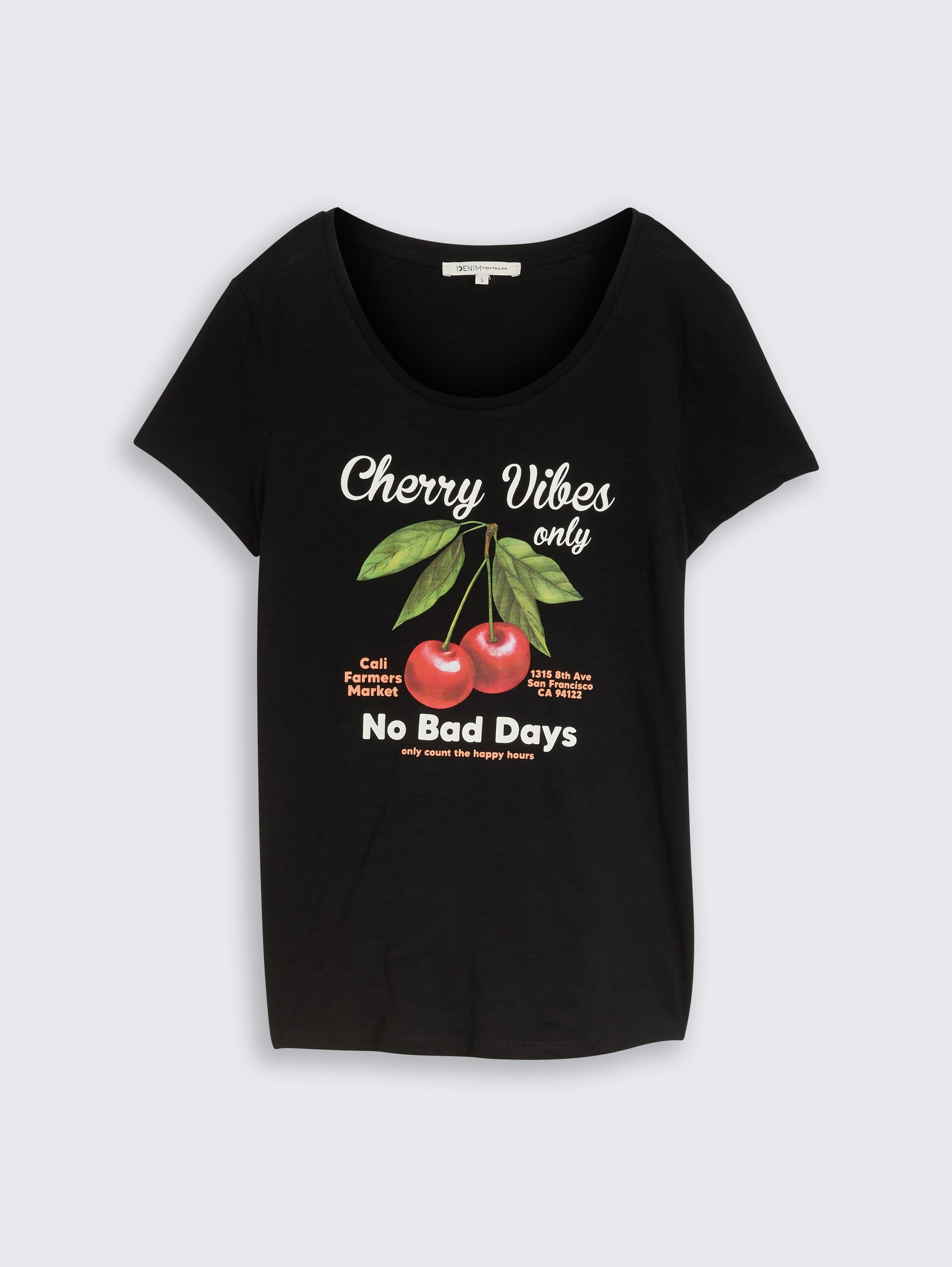 T-Shirt mit Print - Black - Vorder-Produkt-Ansicht
