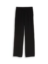 Geselecteerd, Seersucker broek met wijde pijpen en trekkoord door Tom Tailor, zwart