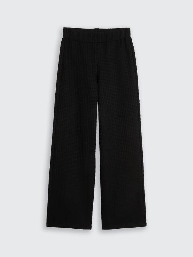 Wide Leg Strickhose von Denim Female, deep black