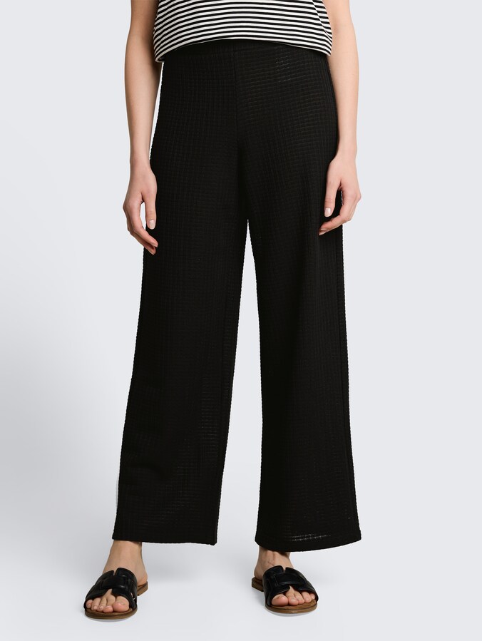Wide Leg Strickhose von Denim Female, deep black