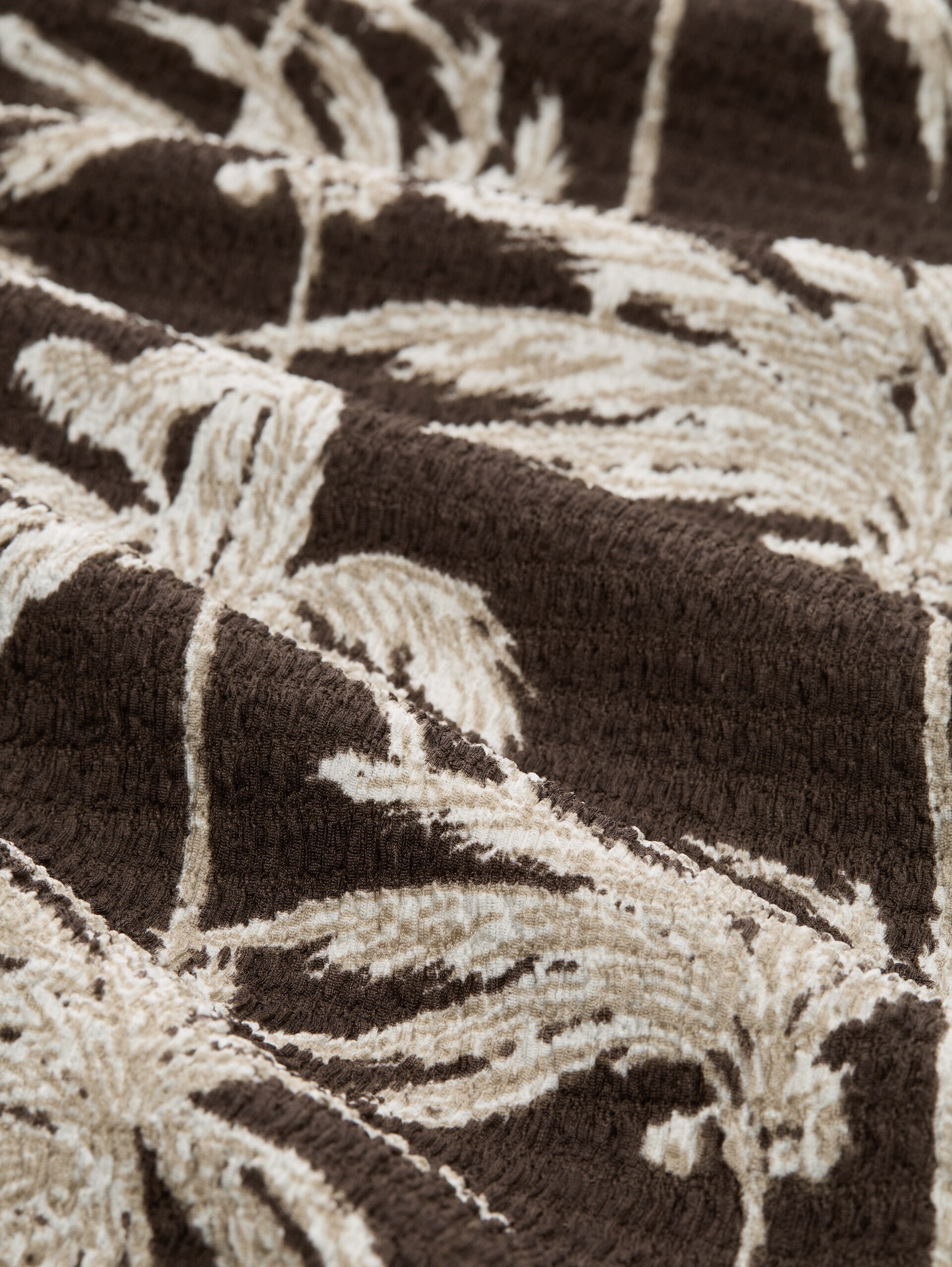 Crinkle culottebroek - brown palmtree print - Materiaalweergave