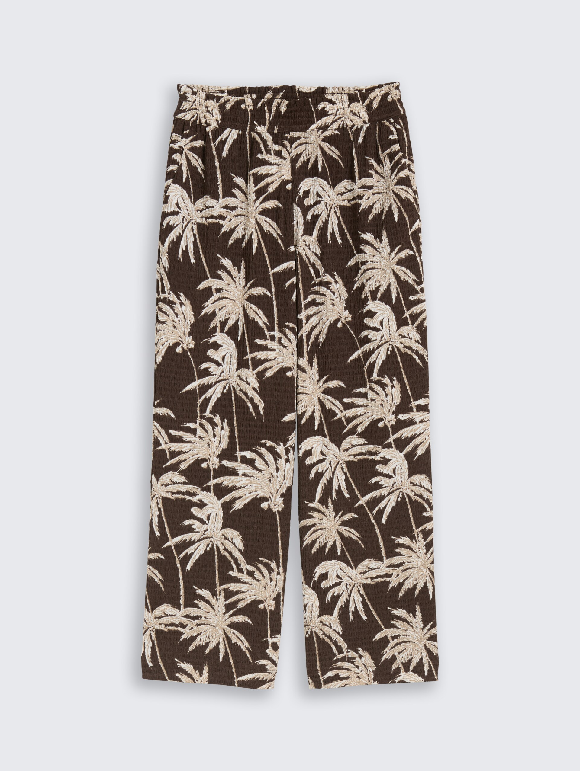 Crinkle culottebroek - brown palmtree print - Product vooraanzicht