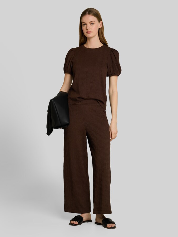 Crinkle Culotte Hose von Denim Female, cool dark brown