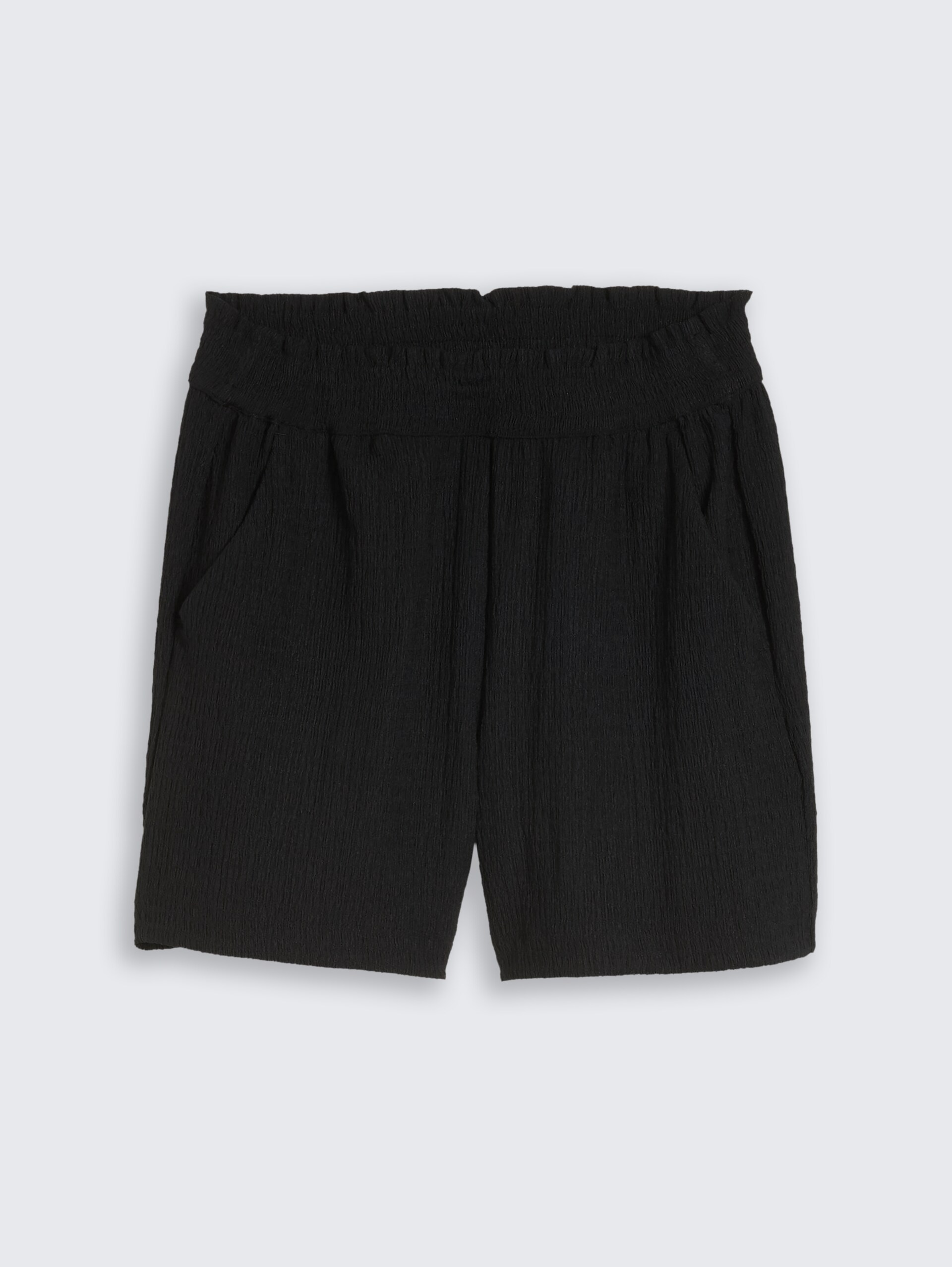 Crinkle Relaxed Fit Shorts - deep black - Vorder-Produkt-Ansicht