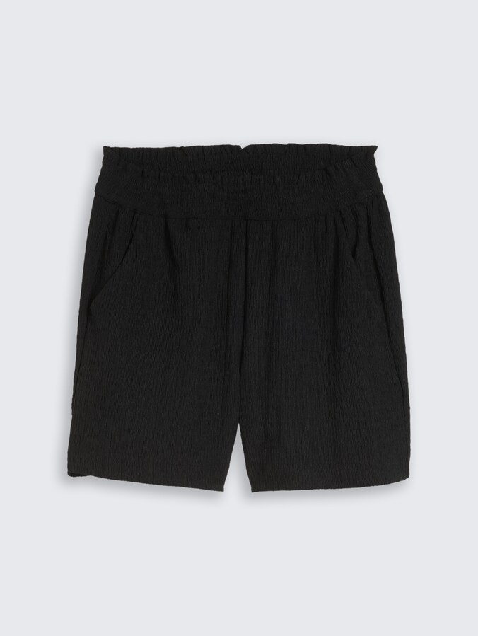 Short ample froissé par Denim Female, deep black