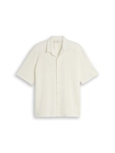 Geselecteerd, Losvallend overhemd met korte mouwen en ribbelstructuur door Tom Tailor, wit