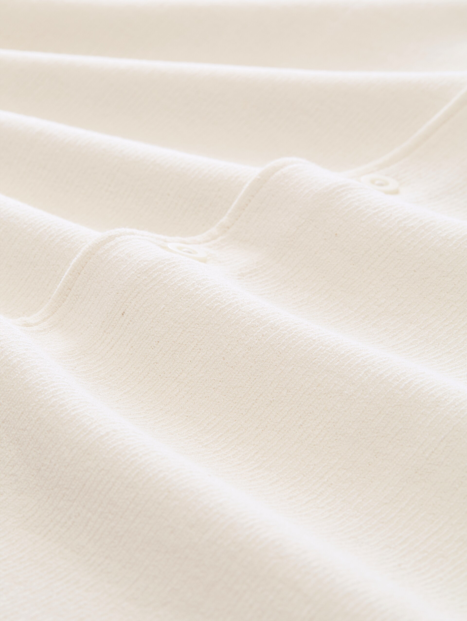 Losvallend overhemd met korte mouwen en ribbelstructuur - Wool White - Materiaalweergave