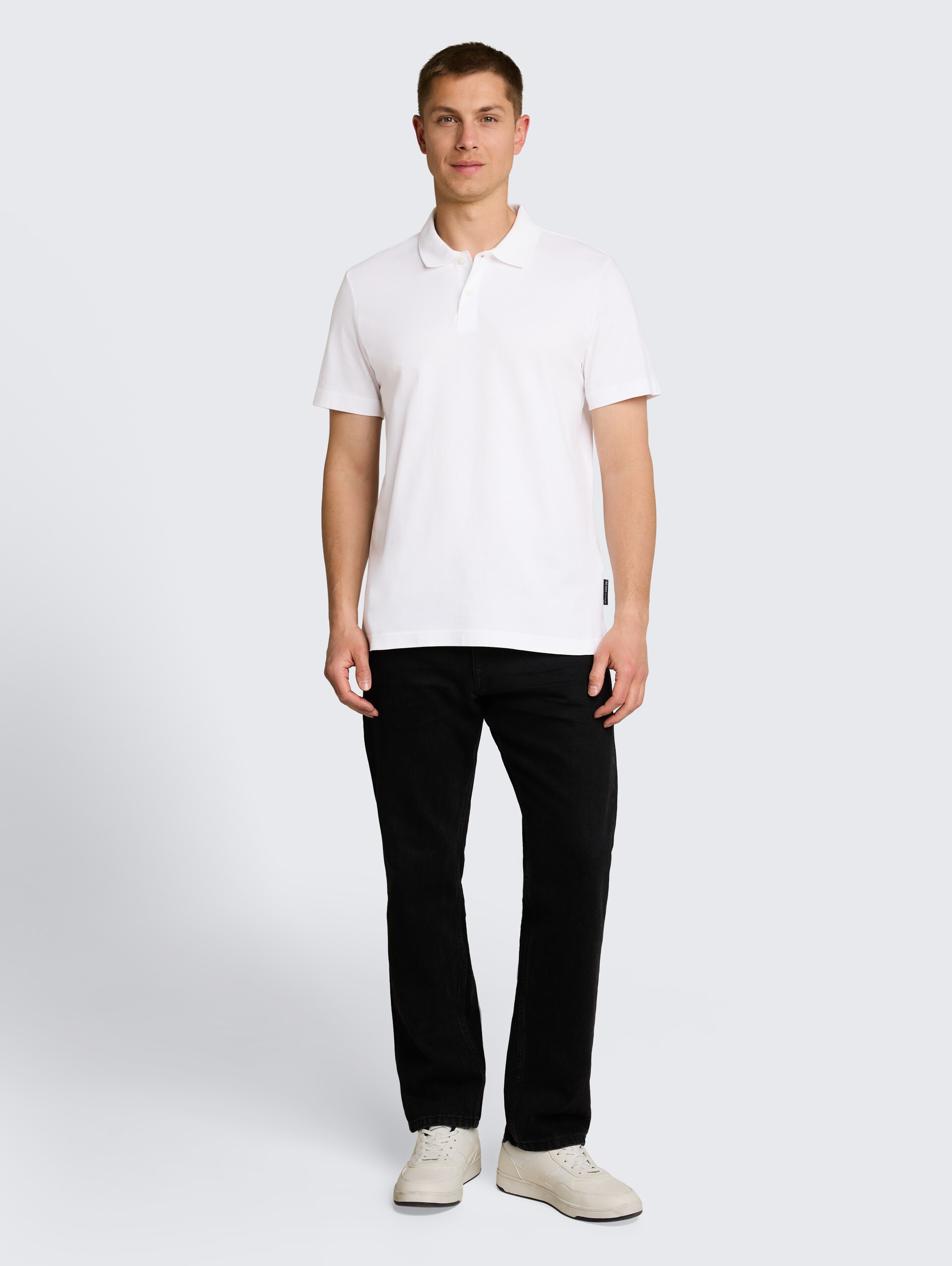 Jersey poloshirt van katoen - White