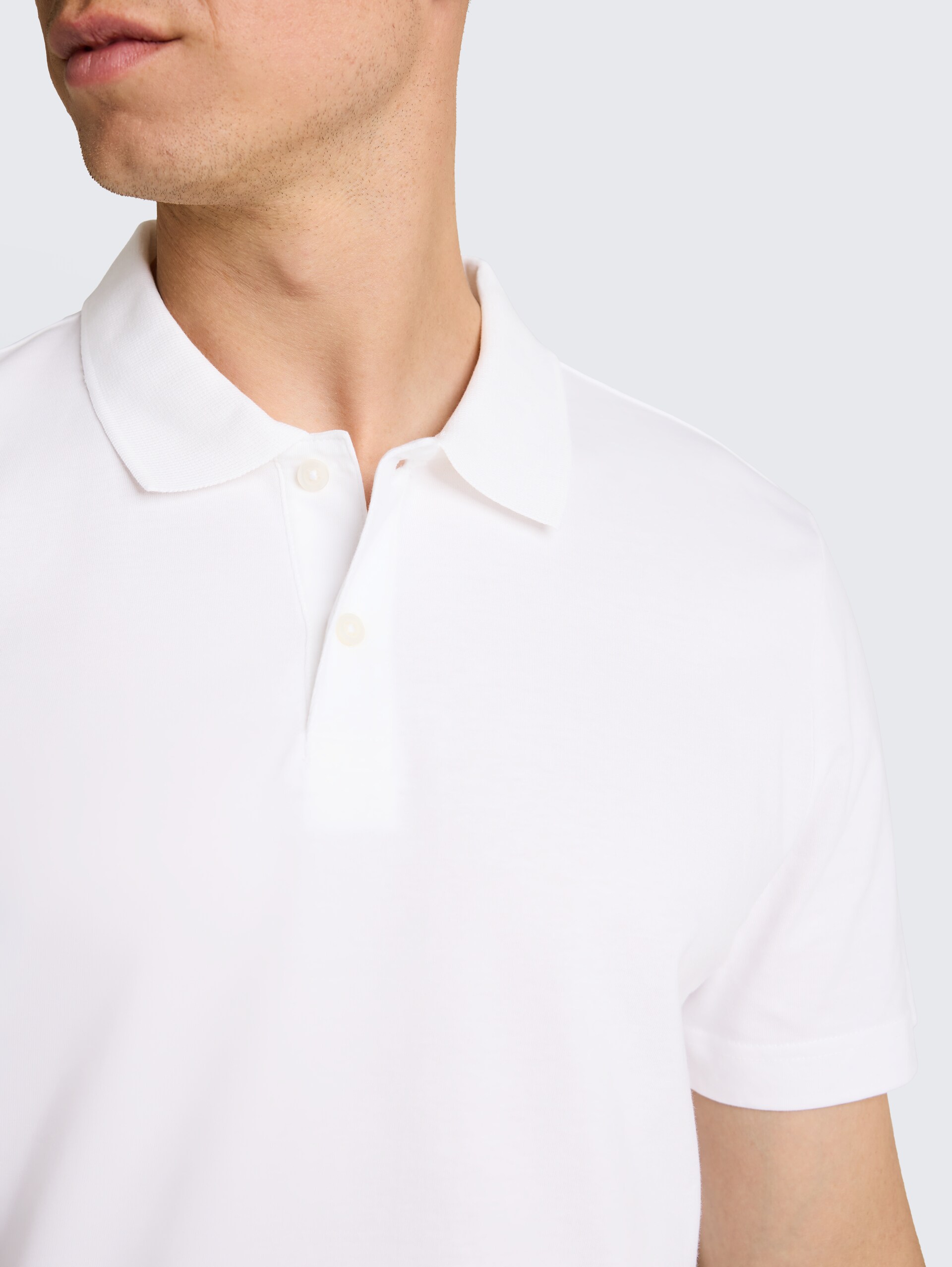 Jersey poloshirt van katoen - White