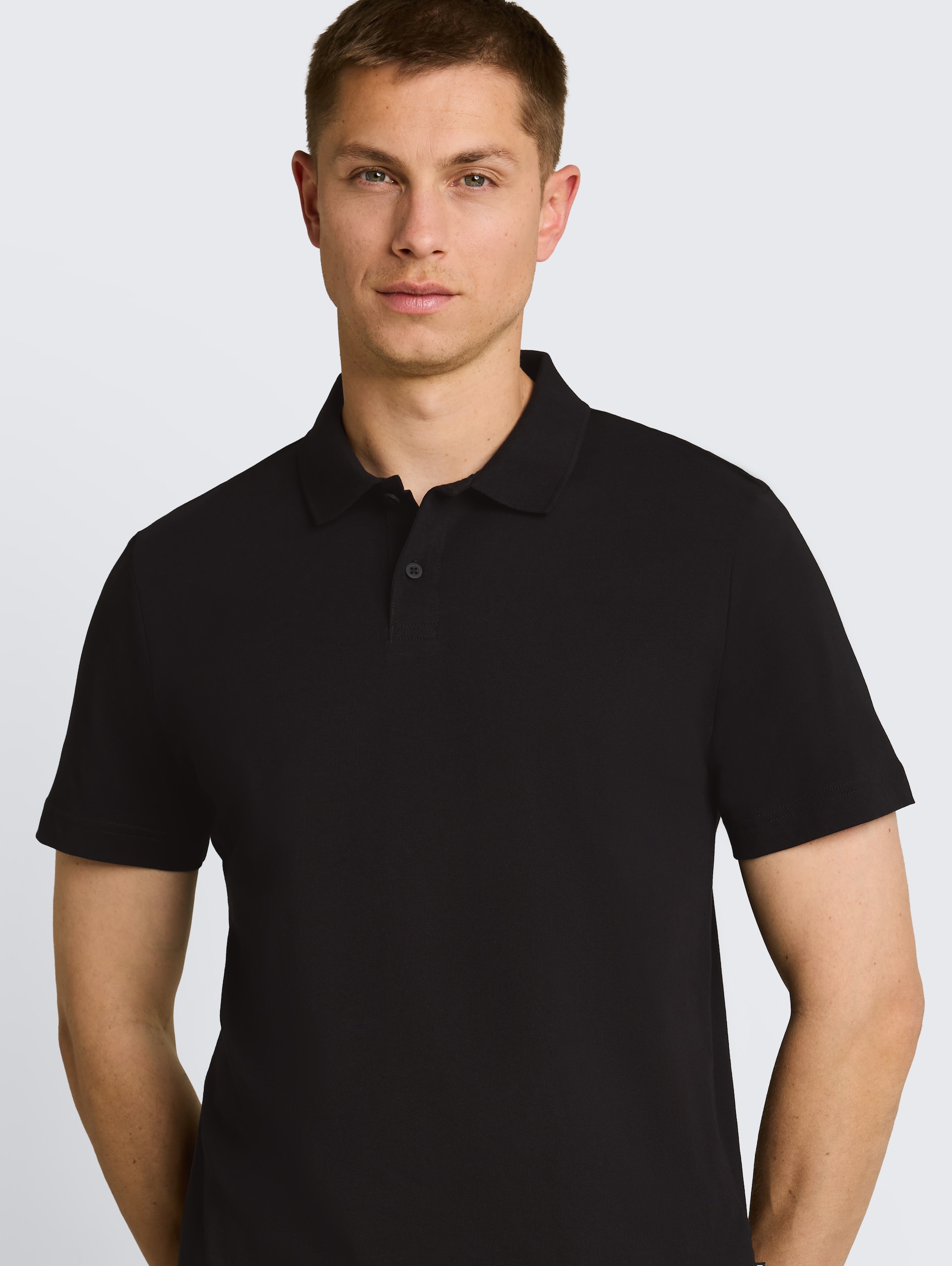 Jersey poloshirt van katoen - Black