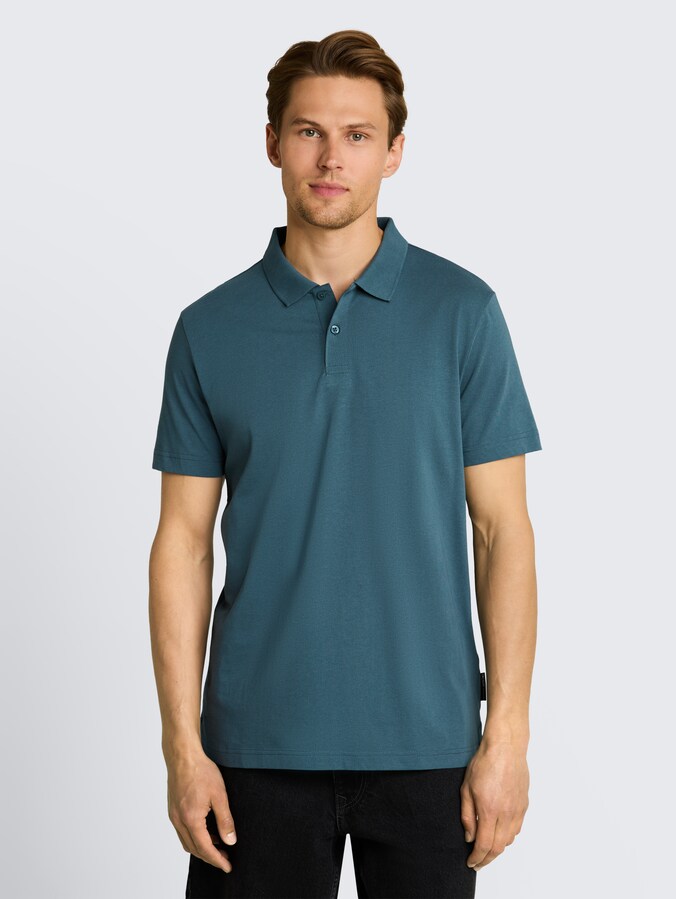 Jersey Poloshirt aus Baumwolle von Denim Male, tide petrol
