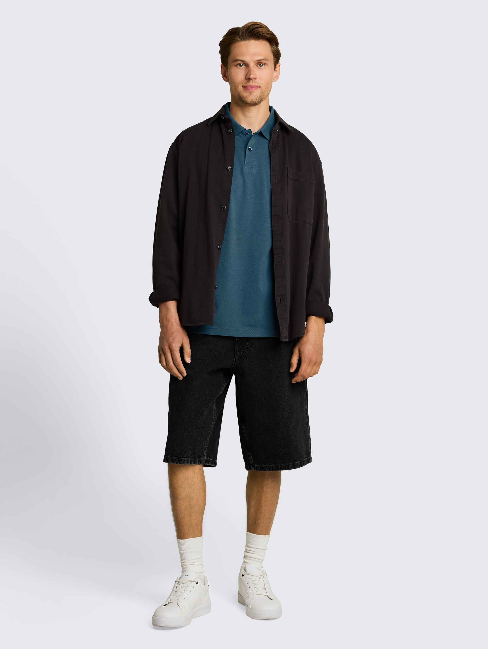 Jersey poloshirt van katoen - tide petrol
