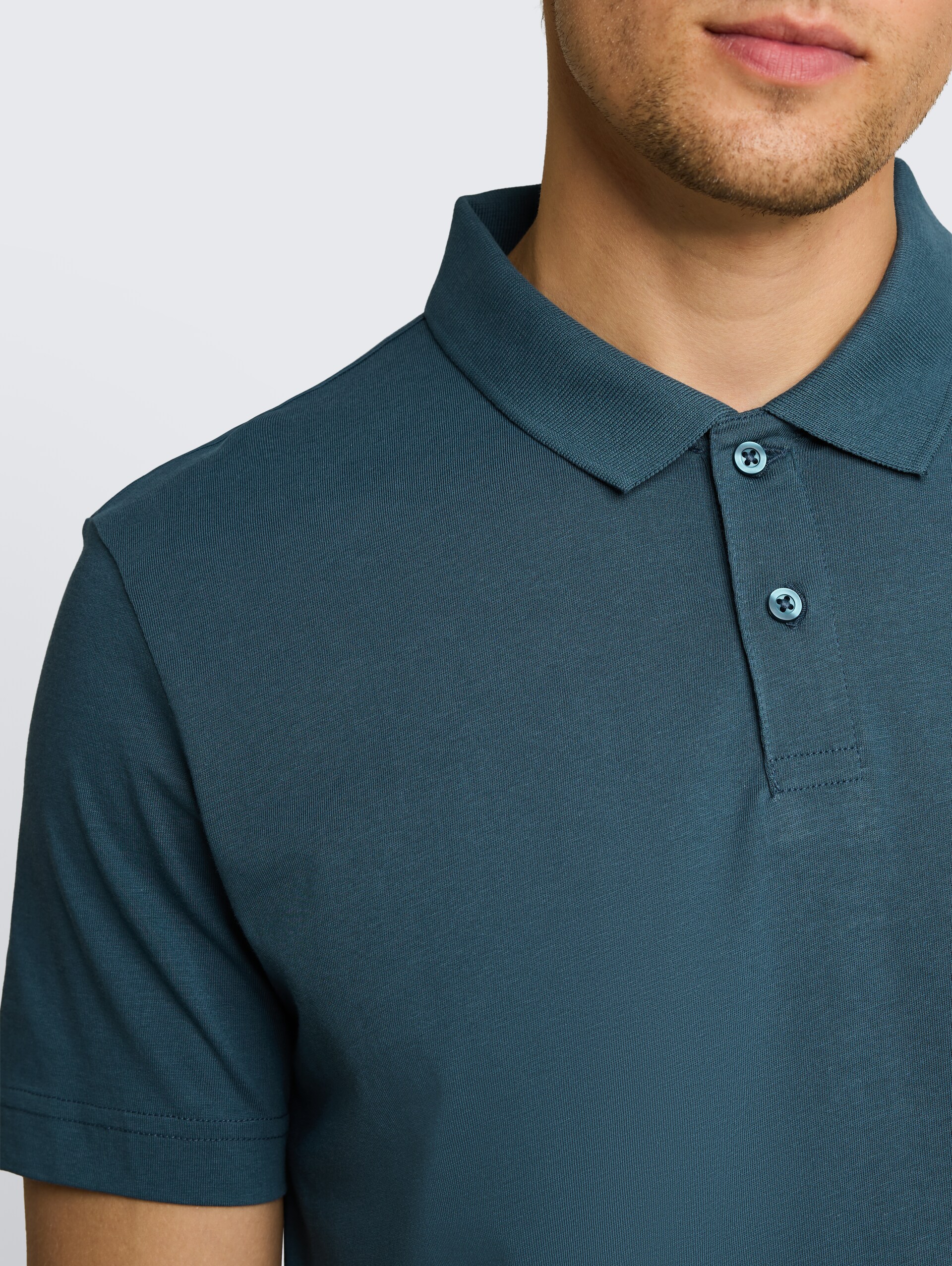 Jersey poloshirt van katoen - tide petrol
