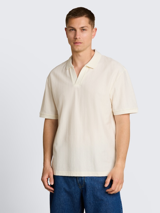 Relaxed Fit Poloshirt aus Baumwolle von Denim Male, Wool White