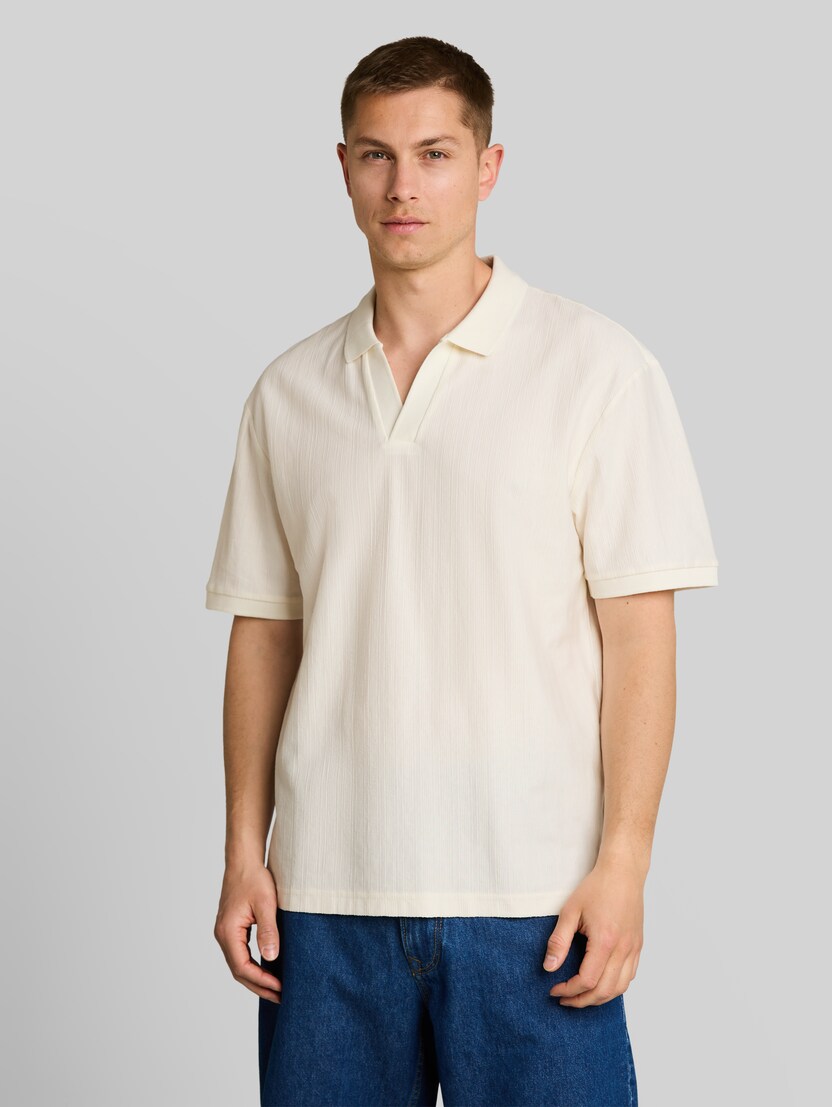 Relaxed Fit Poloshirt aus Baumwolle von Denim Male, Wool White