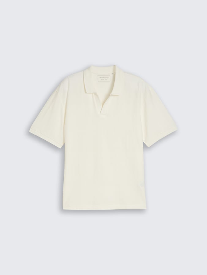 Relaxed-fit cotton polo shirt by Denim Male, Wool White
