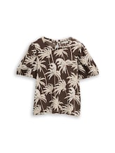 Niet geselecteerd, Crinkle T-shirt met ballonmouwen door Tom Tailor, bruin