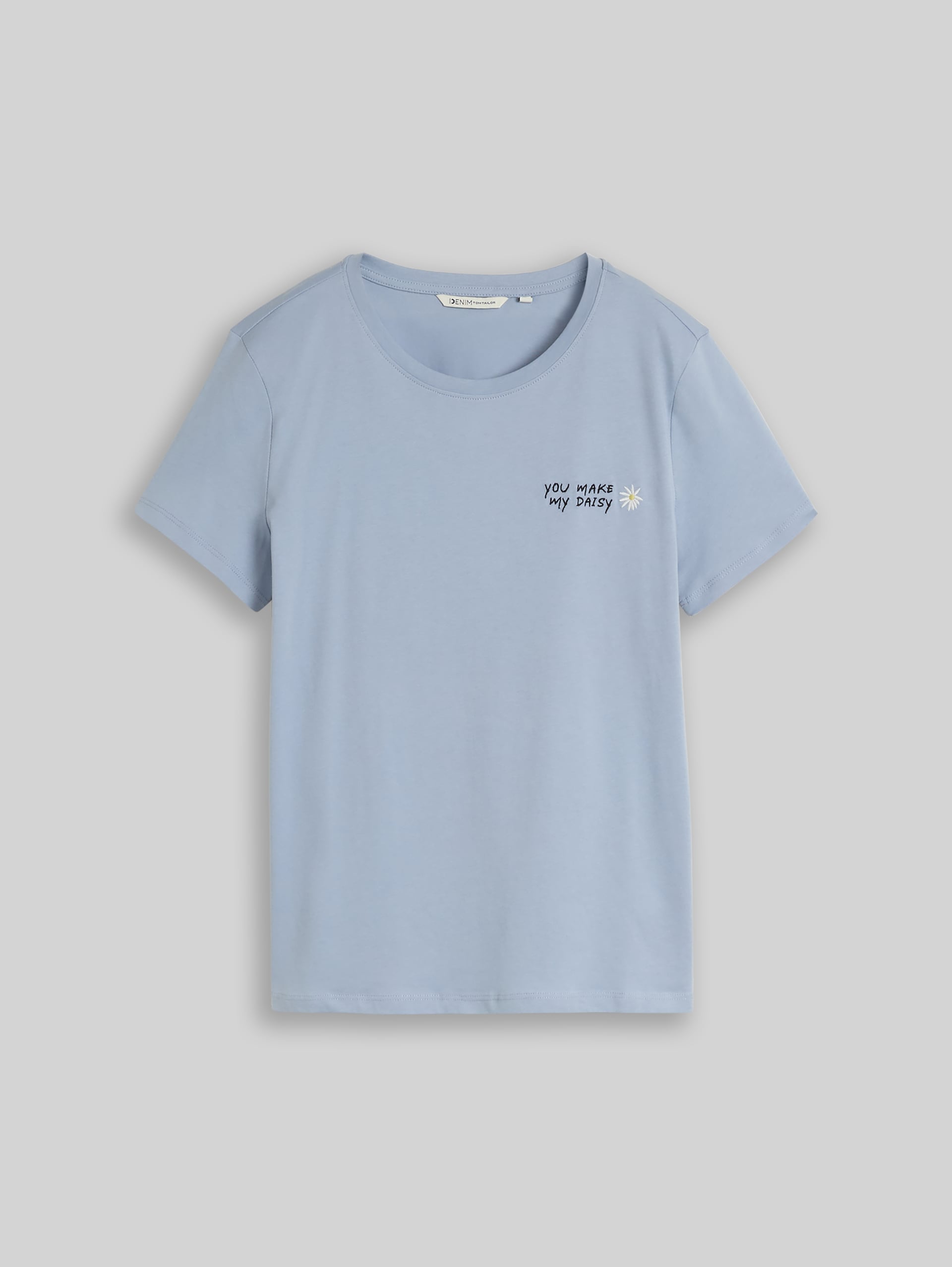 T-Shirt mit Stickerei - foggy sky blue - Vorder-Produkt-Ansicht