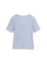 Geselecteerd, Slim fit pointelle T-shirt door Tom Tailor, blauw