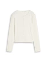 Niet geselecteerd, Pointelle-vest met knoopsluiting door Tom Tailor, wit