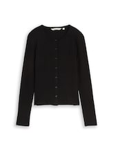 Geselecteerd, Pointelle-vest met knoopsluiting door Tom Tailor, zwart